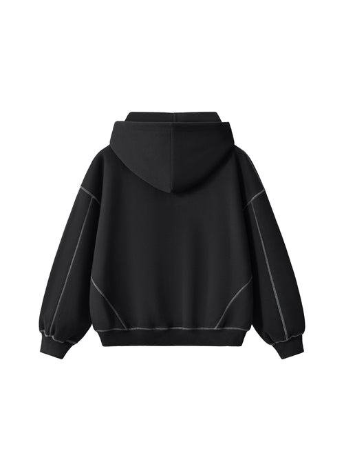 Outline Boxy Zip Hoodie